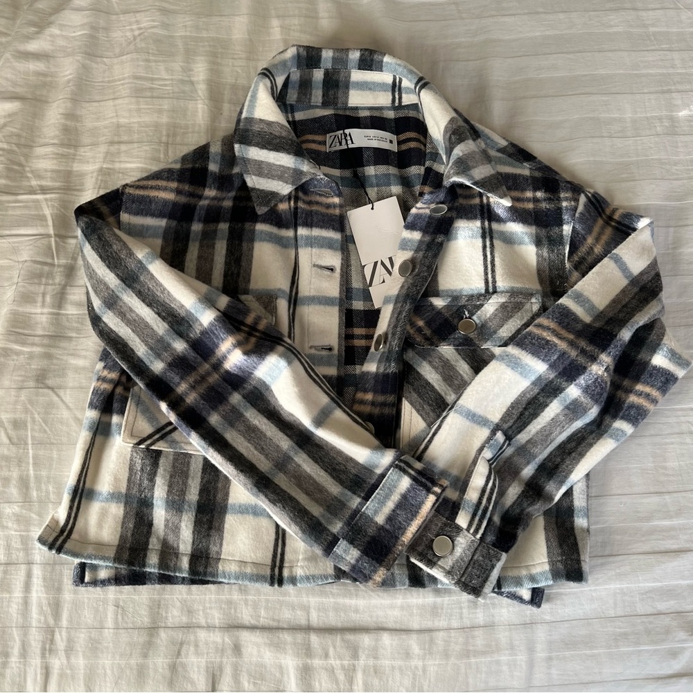 Zara cropped fleece shacket